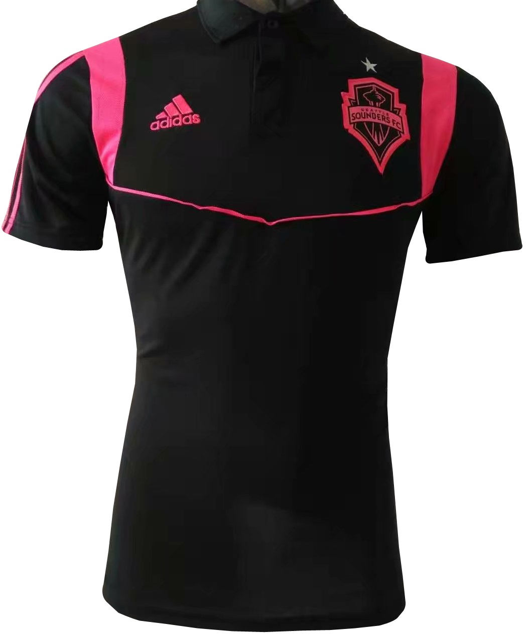 Camisa polo oficial Adidas Seattle Sounders 2019 preta